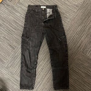 Black denim cargos